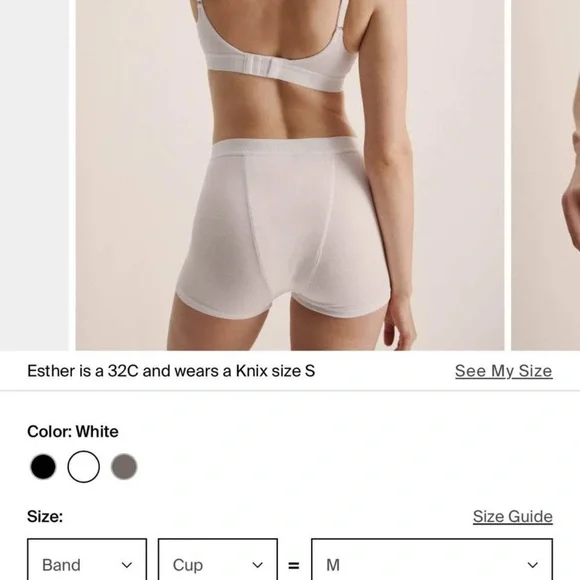 Knix White Ribbed Modal Bralette - Picture 2 of 8